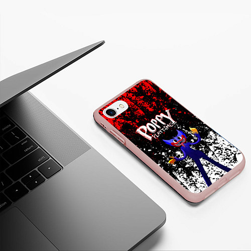 Чехол iPhone 7/8 матовый Poppy Playtime длинный Монстр / 3D-Светло-розовый – фото 3
