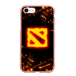 Чехол iPhone 7/8 матовый DOTA 2 FIRE LOGO ДОТА 2 ОГНЕННЫЙ ЛОГО, цвет: 3D-светло-розовый