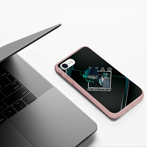 Чехол iPhone 7/8 матовый Сяо Xiao, Genshin Impact / 3D-Светло-розовый – фото 3