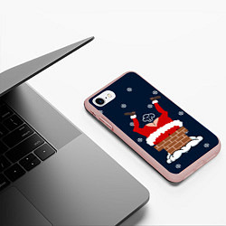 Чехол iPhone 7/8 матовый САНТА КЛАУС ЗАСТРЯЛ SANTA, цвет: 3D-светло-розовый — фото 2