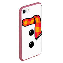 Чехол iPhone 7/8 матовый Snowman Outfit, цвет: 3D-малиновый — фото 2