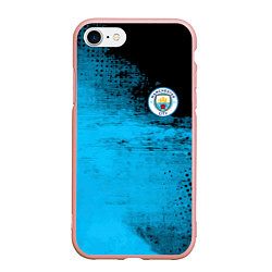 Чехол iPhone 7/8 матовый Manchester City голубая форма, цвет: 3D-светло-розовый