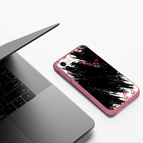 Чехол iPhone 7/8 матовый Payton Moormeie Rose / 3D-Малиновый – фото 3