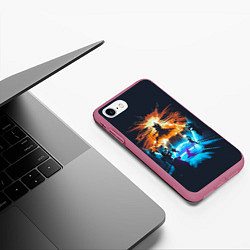 Чехол iPhone 7/8 матовый Killing the boss, цвет: 3D-малиновый — фото 2