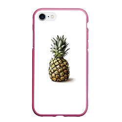 Чехол iPhone 7/8 матовый Pineapple watercolor, цвет: 3D-малиновый