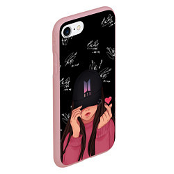 Чехол iPhone 7/8 матовый BTS Autograph, цвет: 3D-баблгам — фото 2