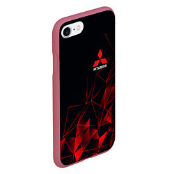 Чехол iPhone 7/8 матовый MITSUBISHI GEOMETRY RED SPORT JAPAN, цвет: 3D-малиновый — фото 2