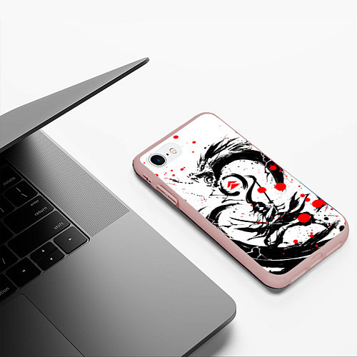 Чехол iPhone 7/8 матовый GHOST OF TSUSHIMA ДРАКОН НА СПИНЕ / 3D-Светло-розовый – фото 3