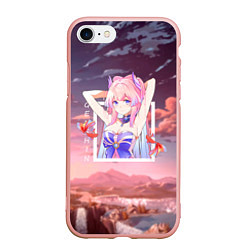 Чехол iPhone 7/8 матовый Кокоми Сангономия Kokomi Sangonomiya, Genshin Impa, цвет: 3D-светло-розовый