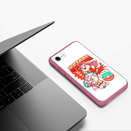 Чехол iPhone 7/8 матовый Котятки Сенку и Цукаса Dr Stone / 3D-Малиновый – фото 3