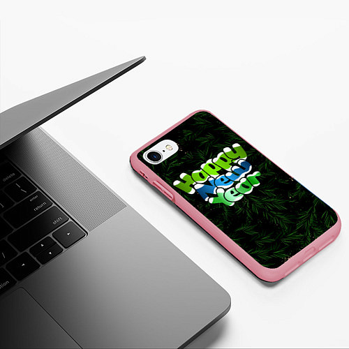 Чехол iPhone 7/8 матовый Новогодняя Надпись Еловый Паттерн / 3D-Баблгам – фото 3