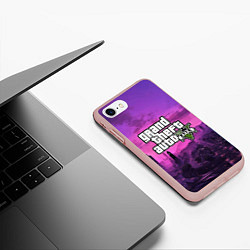 Чехол iPhone 7/8 матовый GTA ONLINE 5, цвет: 3D-светло-розовый — фото 2