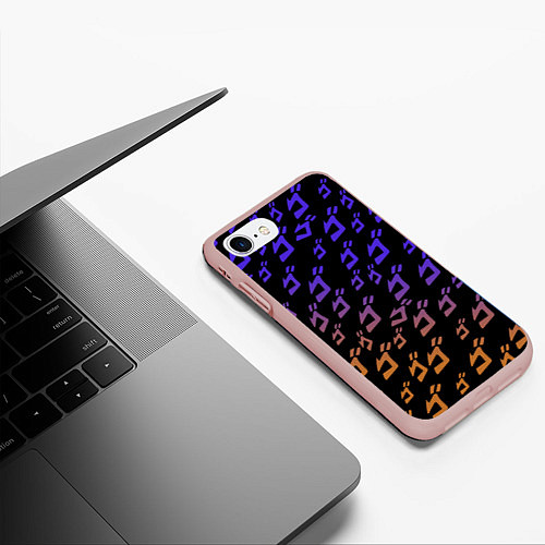 Чехол iPhone 7/8 матовый JOJOS BIZARRE ADVENTURE PATTERN / 3D-Светло-розовый – фото 3