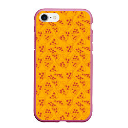 Чехол iPhone 7/8 матовый Пиццерия, цвет: 3D-малиновый