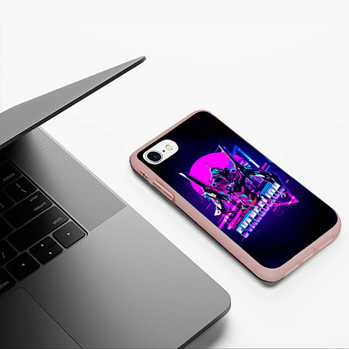 Чехол iPhone 7/8 матовый Ева 01 - Neon Genesis Evangelion / 3D-Светло-розовый – фото 3