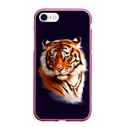 Чехол iPhone 7/8 матовый Грозный Тигр Символ 2022 Года Tiger Beast, цвет: 3D-малиновый