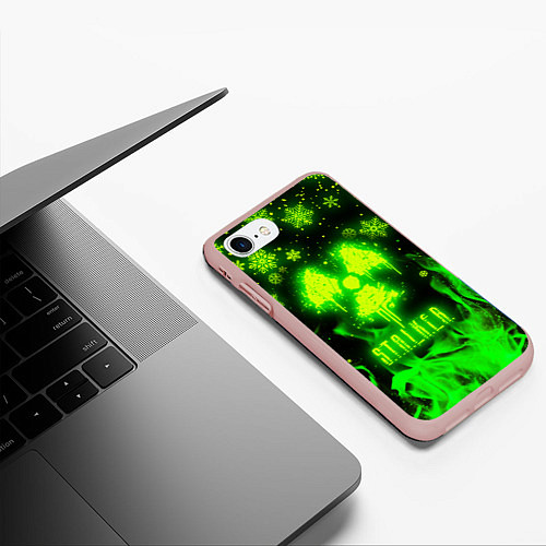 Чехол iPhone 7/8 матовый НОВЫЙ ГОД В СТАЛКЕР ОГОНЬ 2022 STALKER NUCLEAR WIN / 3D-Светло-розовый – фото 3