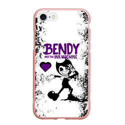 Чехол iPhone 7/8 матовый HEART BENDY AND THE INK MACHINE, цвет: 3D-светло-розовый