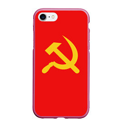 Чехол iPhone 7/8 матовый Красный Советский союз, цвет: 3D-малиновый