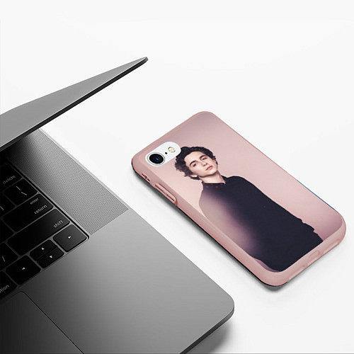 Чехол iPhone 7/8 матовый Тимоти на розовом фоне / 3D-Светло-розовый – фото 3