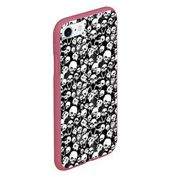 Чехол iPhone 7/8 матовый Screaming skulls & web, цвет: 3D-малиновый — фото 2