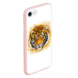 Чехол iPhone 7/8 матовый Дикий Тигр Wild Tiger, цвет: 3D-светло-розовый — фото 2