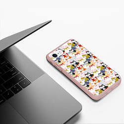 Чехол iPhone 7/8 матовый Мультяшные Лисята, цвет: 3D-светло-розовый — фото 2
