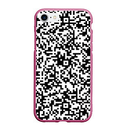 Чехол iPhone 7/8 матовый Стиль QR код, цвет: 3D-малиновый