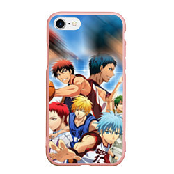 Чехол iPhone 7/8 матовый KUROKO BASKETBALL КОМАНДА, цвет: 3D-светло-розовый