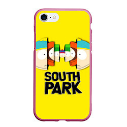 Чехол iPhone 7/8 матовый South Park - Южный парк персонажи, цвет: 3D-малиновый