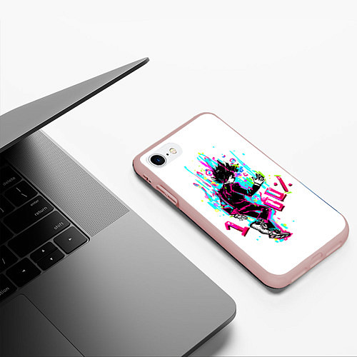 Чехол iPhone 7/8 матовый Моб Психо 100 процентов / 3D-Светло-розовый – фото 3