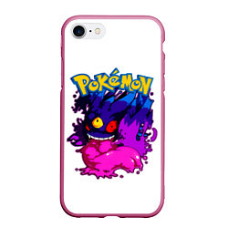 Чехол iPhone 7/8 матовый Mega Gengar - Pokemon GO, цвет: 3D-малиновый