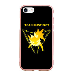 Чехол iPhone 7/8 матовый Team Instinct - Pokemon GO, цвет: 3D-светло-розовый