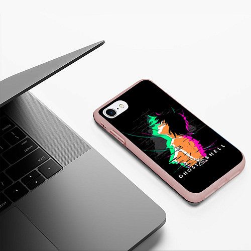 Чехол iPhone 7/8 матовый Мотоко Кусанаги - Призрак в доспехах / 3D-Светло-розовый – фото 3