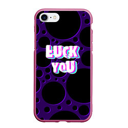 Чехол iPhone 7/8 матовый Фраза - Luck You, цвет: 3D-малиновый