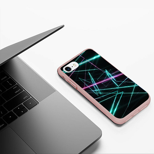 Чехол iPhone 7/8 матовый Лазерная композиция / 3D-Светло-розовый – фото 3