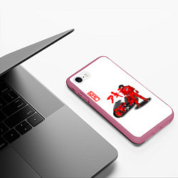 Чехол iPhone 7/8 матовый Эпичный Сётаро - Akira, цвет: 3D-малиновый — фото 2