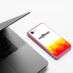 Чехол iPhone 7/8 матовый Ноггано 228 пламя, цвет: 3D-малиновый — фото 2
