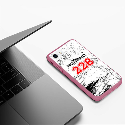Чехол iPhone 7/8 матовый 228 - Гранж / 3D-Малиновый – фото 3