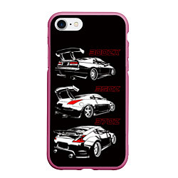 Чехол iPhone 7/8 матовый NISSAN 300 ZX 350Z 370Z JDM STYLE, цвет: 3D-малиновый