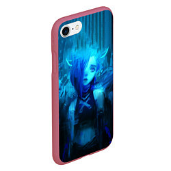 Чехол iPhone 7/8 матовый Arcane League Of Legends JINX, цвет: 3D-малиновый — фото 2