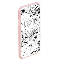 Чехол iPhone 7/8 матовый ACDC - Музыкальные ноты, цвет: 3D-светло-розовый — фото 2