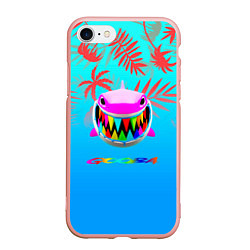 Чехол iPhone 7/8 матовый 6IX9INE tropical, цвет: 3D-светло-розовый