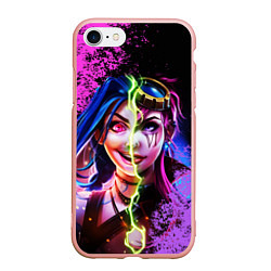 Чехол iPhone 7/8 матовый Arcane League Of Legends JINX AND VI, цвет: 3D-светло-розовый