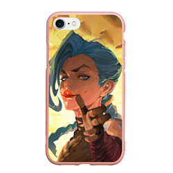 Чехол iPhone 7/8 матовый Arcane League Of Legends JINX взрыв, цвет: 3D-светло-розовый