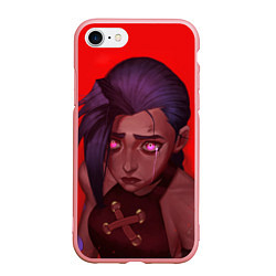 Чехол iPhone 7/8 матовый Arcane - League Of Legends Jinx red, цвет: 3D-баблгам