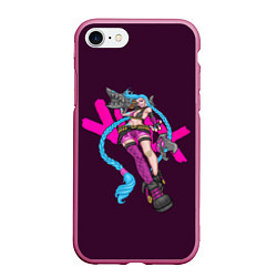 Чехол iPhone 7/8 матовый Джинкс - League Of Legends Jinx, цвет: 3D-малиновый