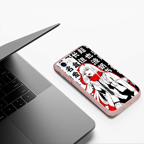 Чехол iPhone 7/8 матовый ZERO TWO с чупачупсом на Иероглифах Любимый во фра / 3D-Светло-розовый – фото 3