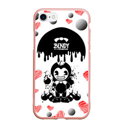 Чехол iPhone 7/8 матовый BOMB LOVE BENDY AND THE INK MACHINE, цвет: 3D-светло-розовый