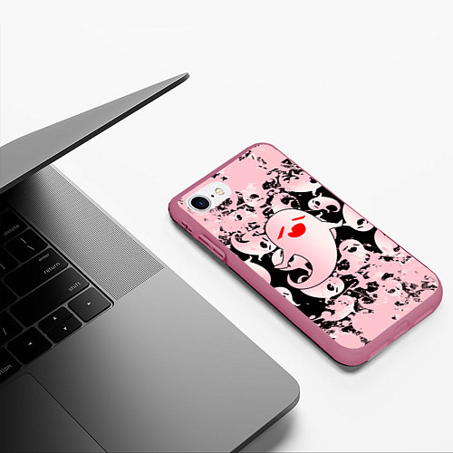 Чехол iPhone 7/8 матовый Genshin Impact - Ху Тао / 3D-Малиновый – фото 3